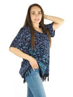 Dámská halenka batikovaná Neobaju Vítr černo-modrá | M, L, XL