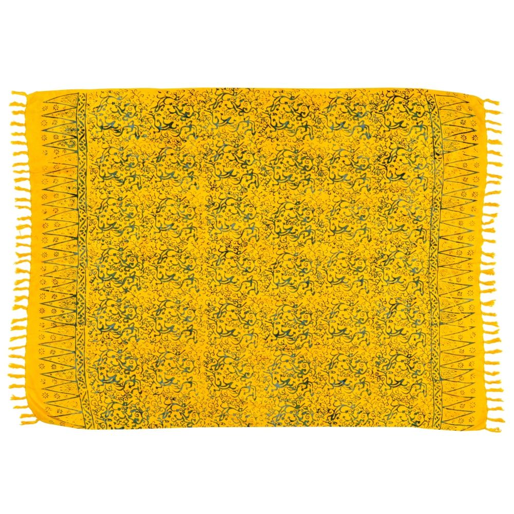 Šátek sarong Ještěrky žlutý