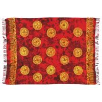 Šátek sarong Mandala červeno-žlutý