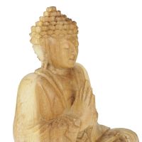 Soška Buddha dřevo 20 cm Namaskara natur