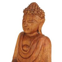 Soška Buddha dřevo 27 cm Dhyan tmavá