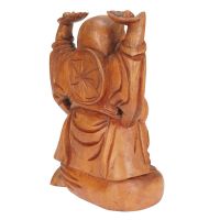 Soška Hotei Happy buddha dřevo 20 cm stojící