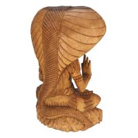 Soška Shiva dřevo 41 cm s kobrou