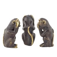 Soška Tři opice kov 7 cm sada