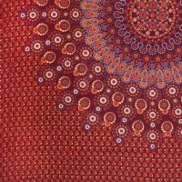 Přehoz na postel indický Bubble mandala červený 220 x 200 cm