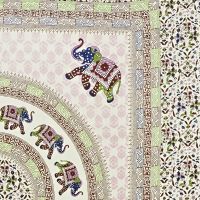 Přehoz na postel indický Elephant Circle fialový 220 x 210 cm