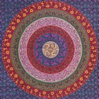 Přehoz na postel indický Flower Mandala fialový 205 x 135 cm