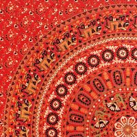 Přehoz na postel indický Sloní zahrada červený 220 x 200 cm