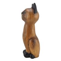 Soška Kočka dřevo thai 25 cm