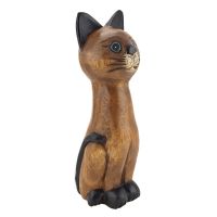 Soška Kočka dřevo thai 25 cm
