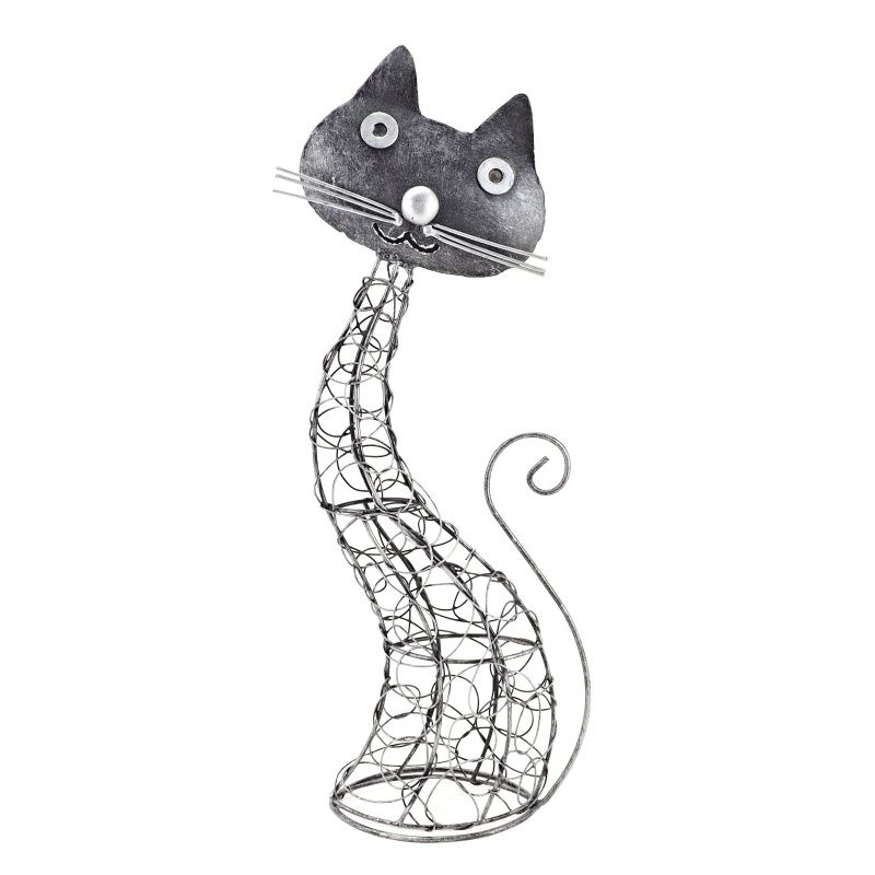 Soška Kočka kov proplétaná 35 cm