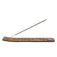 Stojánek na vonné tyčinky dřevěný - lyže antik Om