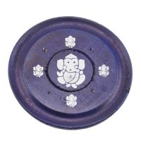 Stojánek na vonné tyčinky talířek symbol Ganesh 10 cm