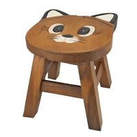 Stolička Kočka dřevo teak 25 cm