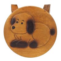 Stolička Pes dřevo teak 25 cm
