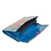 Dámská kožená peněženka Envelope Indie tyrkysová 14 x 10 cm