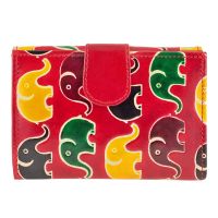 Dámská kožená peněženka Envelope Sloni červená 14 x 10 cm