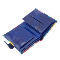 Dámská kožená peněženka Miss Květy modrá 12 x 10 cm