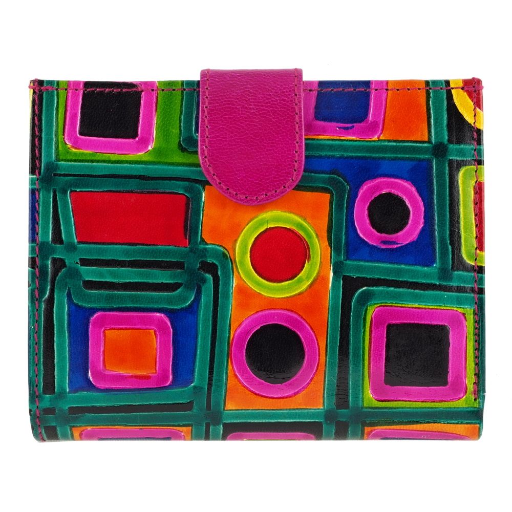 Dámská kožená peněženka Miss Mozaika 12 x 10 cm