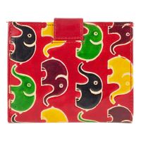 Dámská kožená peněženka Miss Sloni červená 12 x 10 cm