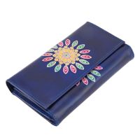 Dámská kožená peněženka Woman Mandala modrá 19 x 10 cm