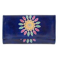 Kožená peněženka Woman Mandala modrá
