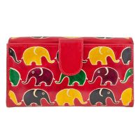 Dámská kožená peněženka Woman Sloni červená 19 x 10 cm