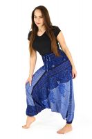 Kalhoty harémové Aladin Hexagon modré
