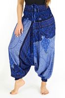 Kalhoty harémové Aladin Hexagon modré