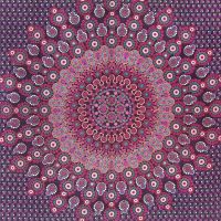 Přehoz na postel indický Bubble mandala fialový 220 x 200 cm