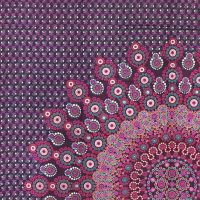 Přehoz na postel indický Bubble mandala fialový 220 x 200 cm