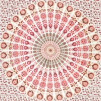 Přehoz na postel indický Owl Mandala růžový 230 x 210 cm