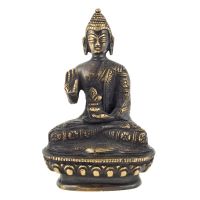 Soška Buddha kov 13 cm tmavý