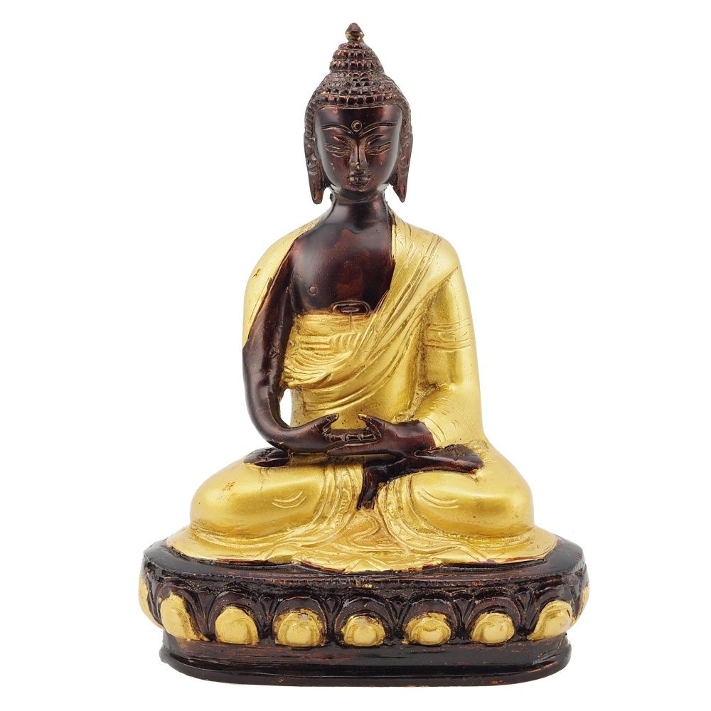 Soška Buddha kov 20 cm Amitabha barevný