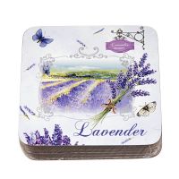 Korkové prostírání Lavender manor 6 ks 10 x 10 cm