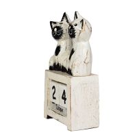 Kalendář dřevěný Kočky stojící 14 cm bílé