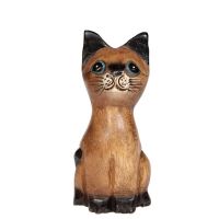 Soška Kočka dřevo thai 10 cm