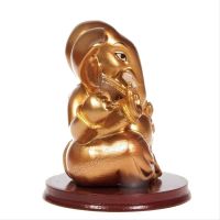 Soška Ganesh resin 11 cm zlatý sedící
