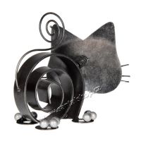 Soška Kočka kov spirála 10 cm