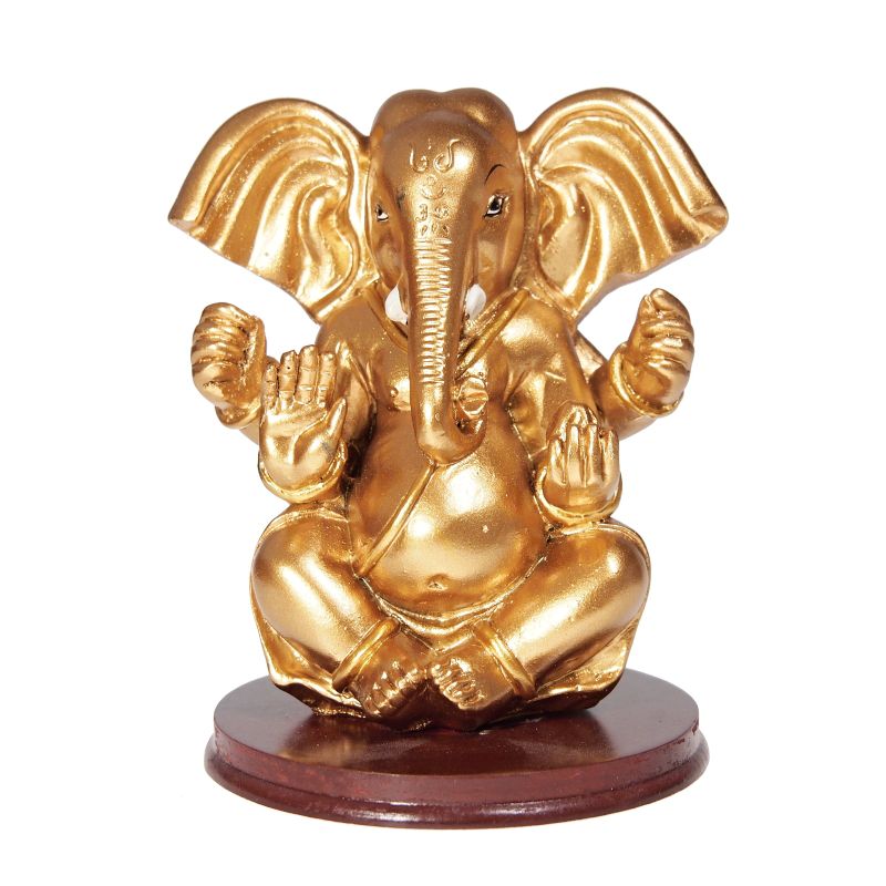 Soška Ganesh resin 13 cm zlatý
